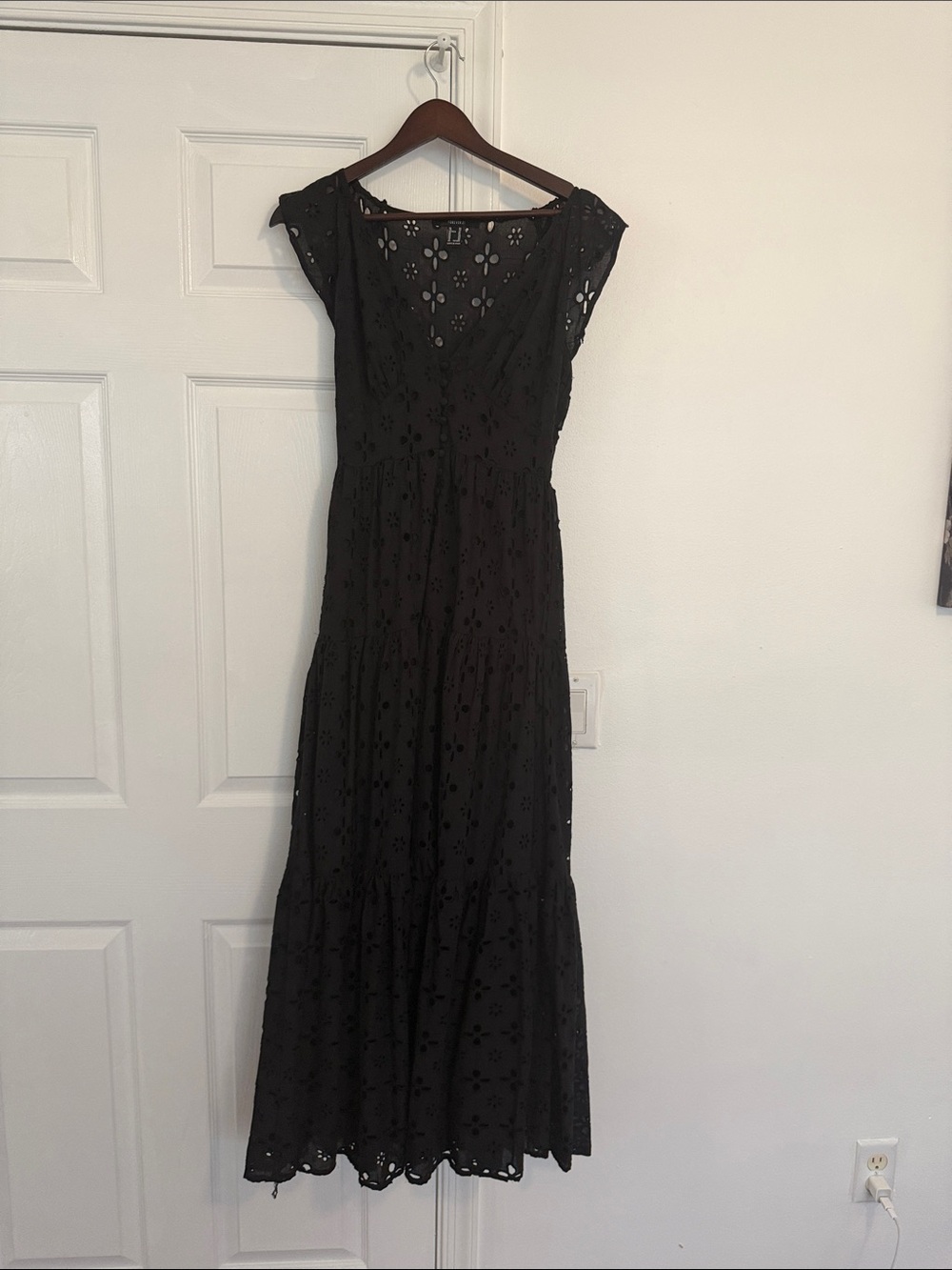 Forever 21 Black Eyelet Maxi Dress